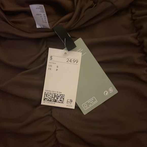 Chocolate Brown Ruched Mini Dress - Picture 3 of 3